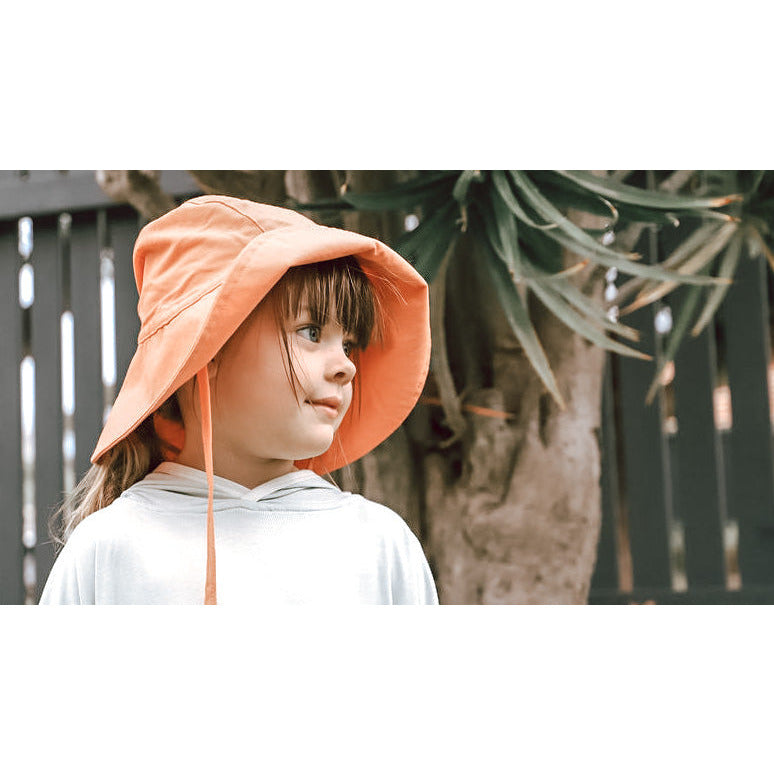 Kids Wide Brim Linen Hat