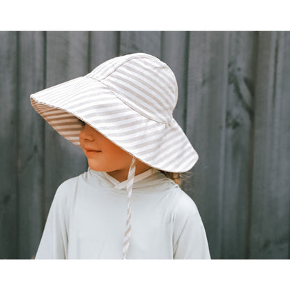 Kids Wide Brim Linen Hat