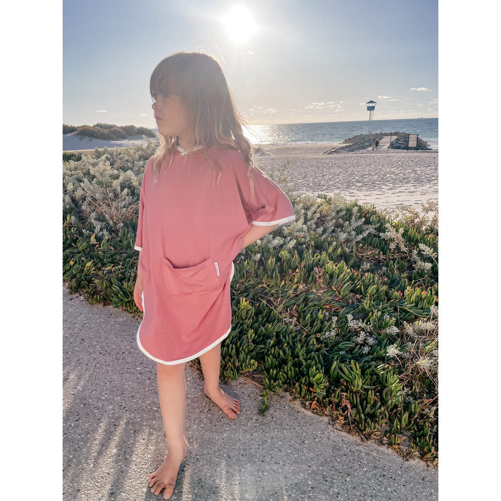 Beach Poncho - Dark Dusty Pink