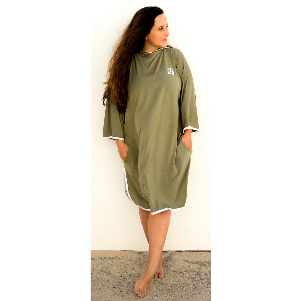 Adult Beach Poncho - Olive Green - Bambebi