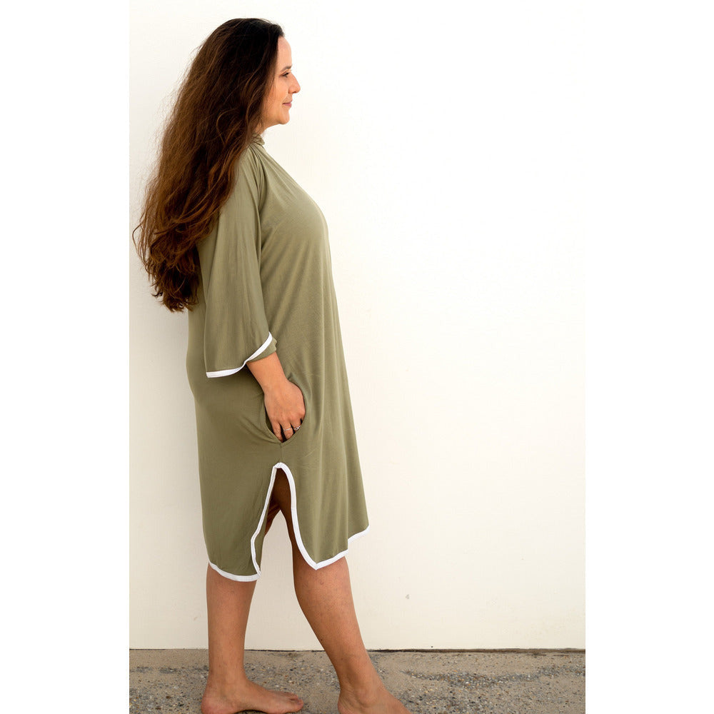 Adult Beach Poncho - Olive Green - Bambebi