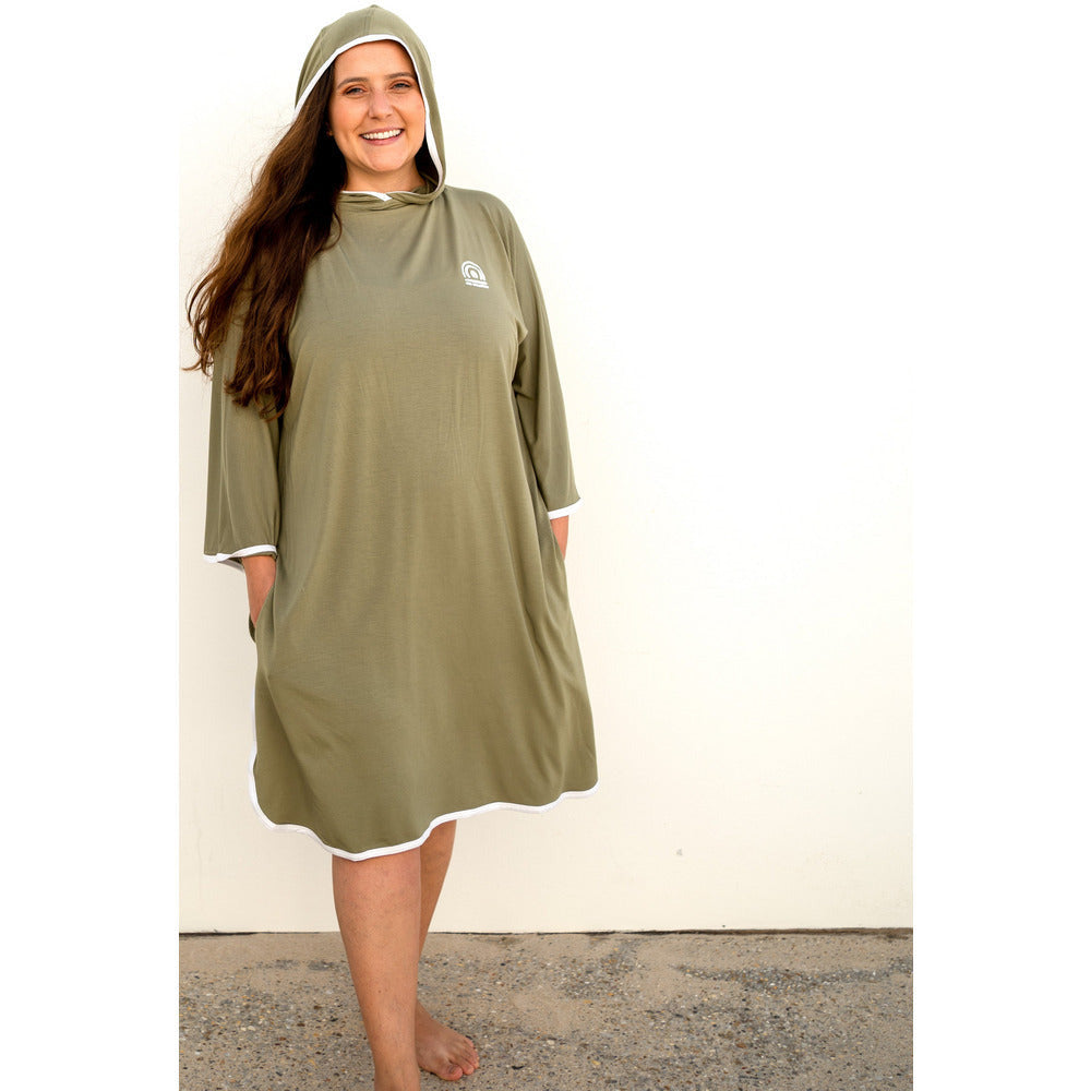 Adult Beach Poncho - Olive Green - Bambebi