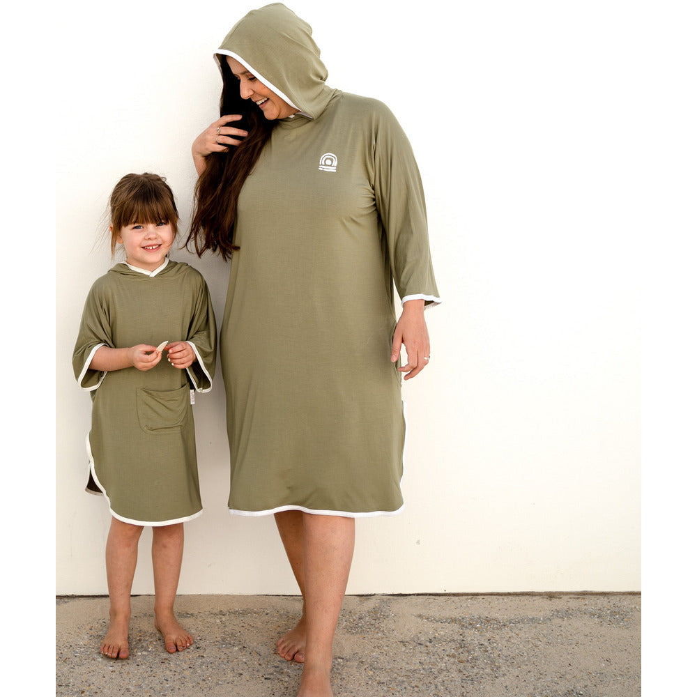 Adult Beach Poncho - Olive Green - Bambebi